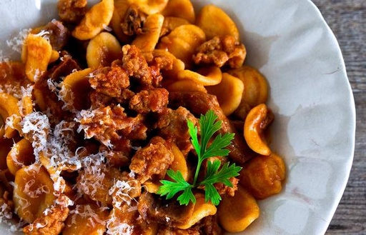 [03560] Monoporzione Orecchiette Funghi card. Salsiccia