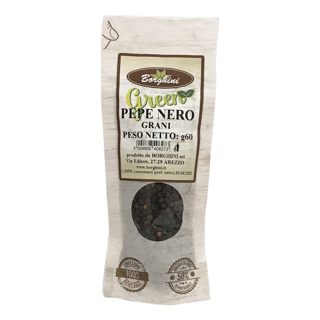 Pepe nero grani   60 gr.  Borghini