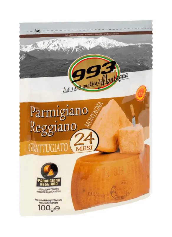 Grattugiato 993 Reggiano   100 gr Gemalen  24 mnd.